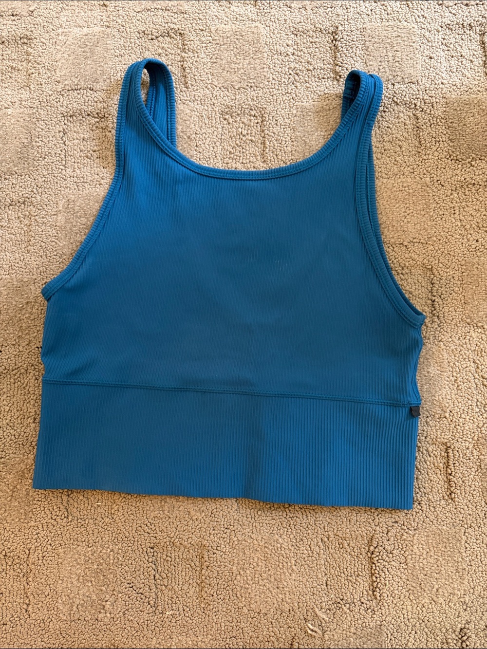 lululemon athletica Teal Blue Ribbed Crop Tank